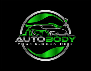 auto body shop logo template paint and body repair