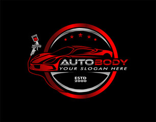 auto body shop logo template paint and body repair