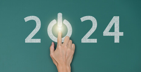 Human finger pressing 2024 start button