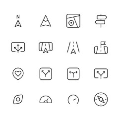 Navigation vector icon set. location, map, GPS, place, address, pointer, direction, icons illustration