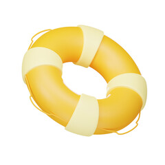 Lifebuoy Summerl 3d realistic render icon isolated on transparent  background . PNG file.