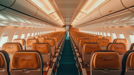 Fototapeta premium Passenger airplane interior