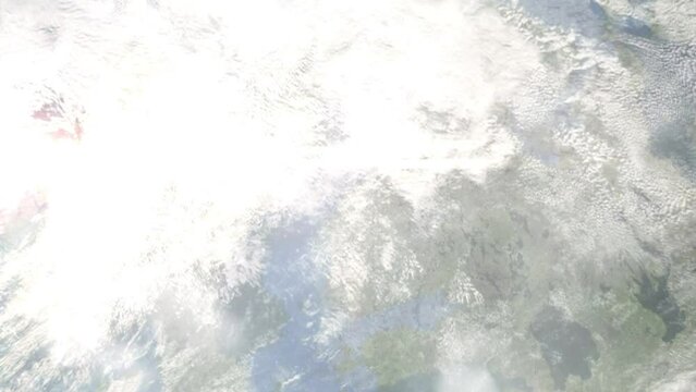 Zoom in from space and focus on Pietarsaari, Finland. 3D Animation. Background for travel intro. Elements of this image furnished by NASA	