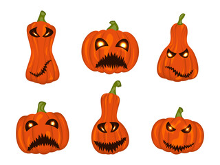 isolated halloween set