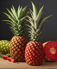 Fototapeta premium A realistic fresh pineapple