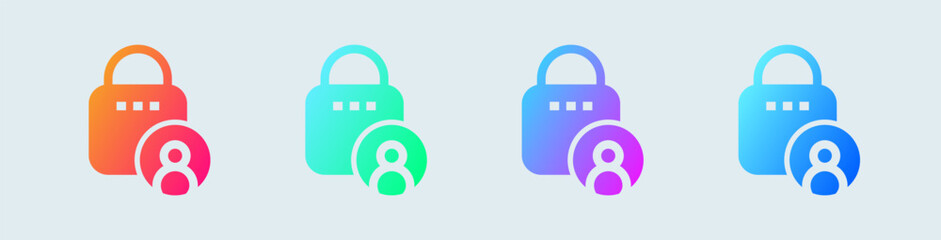 Access solid icon in gradient colors. Protection signs vector illustration.