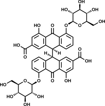 Sennoside A structural formula, vector illustration