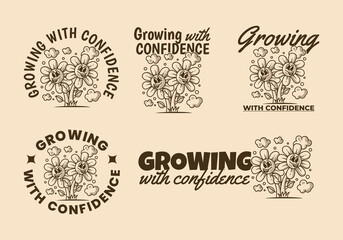Growing with confidence. Mascot character illustration of a flowers with happy face