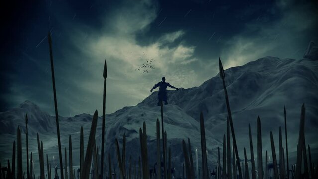 Spartacus gives a speech to his soldiers before the battle against the Roman