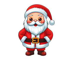 Santa Claus illustration on transparent background. Generative AI.