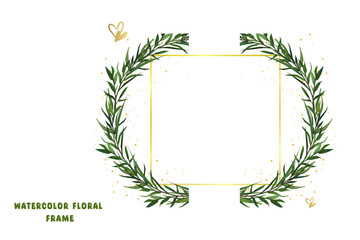 Watercolor Flowers Frames for social media and luxury invitation card mandala art design.