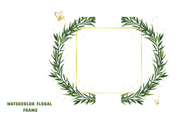 Watercolor Flowers Frames for social media and luxury invitation card mandala art design.