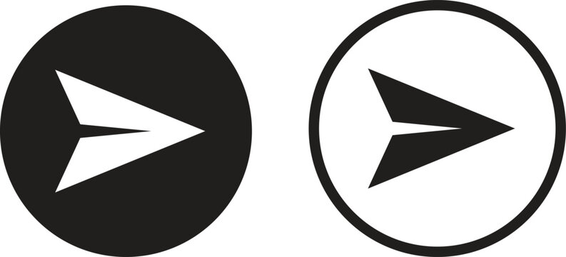 send message icon set in a circle in two styles isolated on white background