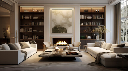 London home interior design of modern living room