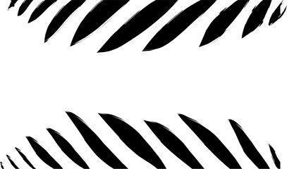 Fototapeta na wymiar Black and white background with horizontal leaves pattern. 
