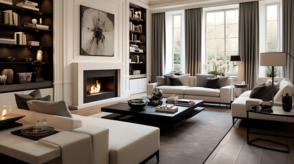 London home interior design of modern living room