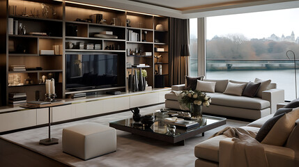 Fototapeta na wymiar London home interior design of modern living room