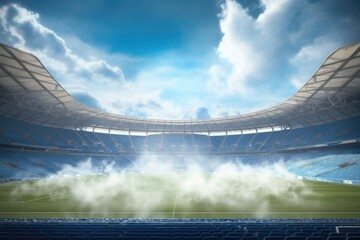 Smoke-filled Soccer Stadium