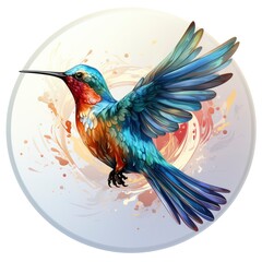 Hummingbird clipart on white background.