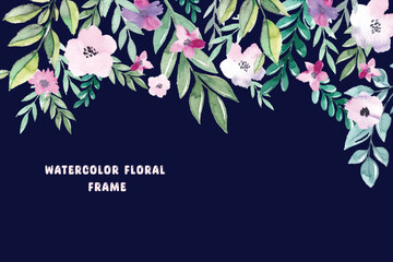 Watercolor Flowers Frames for social media and luxury invitation card mandala art design.