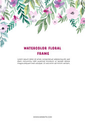 Watercolor Flowers Frames for social media and luxury invitation card mandala art design.