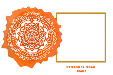 Watercolor Flowers Frames for social media and luxury invitation card mandala art design.