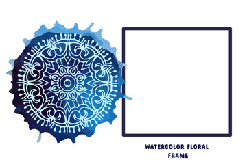 Watercolor Flowers Frames for social media and luxury invitation card mandala art design.
