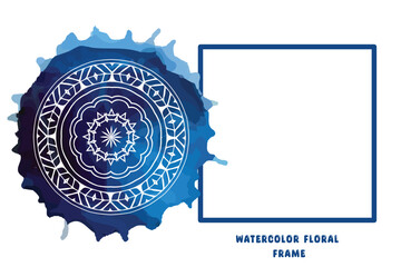 Watercolor Flowers Frames for social media and luxury invitation card mandala art design.