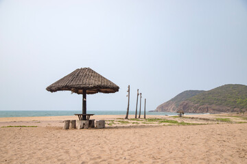A beach hut in Yarada Beach visakhapatnam on a india seacost