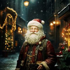 Christmas time, Santa Claus in town  enjoying the season