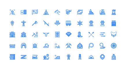 wild west icon set