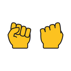 Obraz premium Yellow Raised Fist Icon Design, Emoticon, Vector Template 