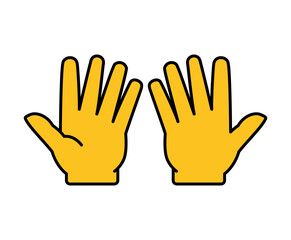 Yellow High Five Emoticon, Vector Template Isolated On White Background
