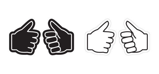 Fototapeta premium Thumbs Up Foam Hand Design, Gesture Indicating Approval, Vector EPS Template Isolated on White Background.
