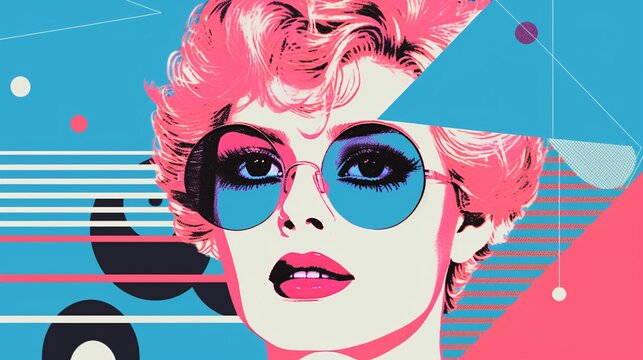 Capture the nostalgia with a vintage-inspired Riso print image, invoking a sense of the 80s and 90s' aesthetic.