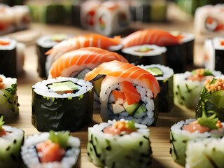Sushi Elegance: A Photorealistic Feast for the Eyes