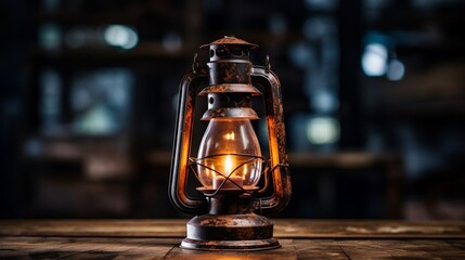 old lantern in the night generated by AI