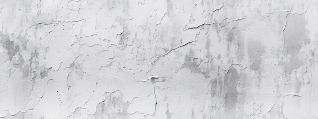 Obraz premium Seamless subtle white plaster wall background texture overlay. Abstract painted stucco or cement grayscale displacement, bump or height map. Simple panoramic banner pattern.
