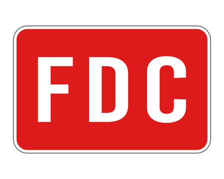 FDC Sign. Fire Department Connection vector sticker