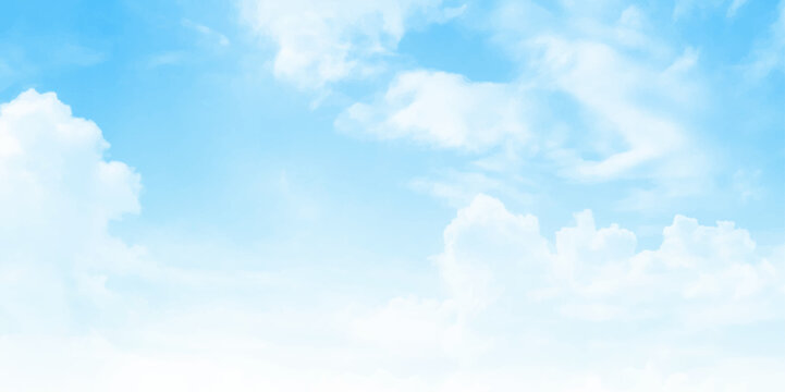 Blue sky and clouds abstract background with copy space. Illustration of sky. clouds vector.