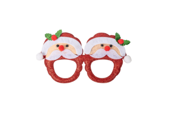 glasses with christmas decoration isolated