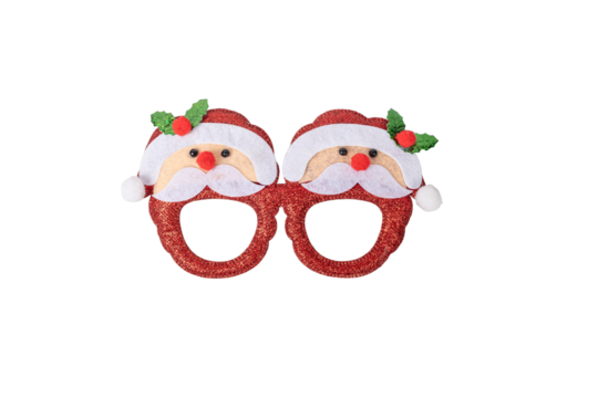 glasses with christmas decoration isolated - Powered by Adobe