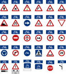 bicycle crossing signals, signs and symbols