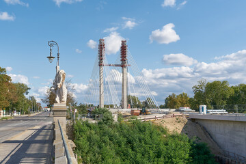 Baustelle der Kaiser-Otto Brücke in Magdeburg. Der Neubau der Brücke ist momentan das größte...