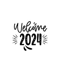 Obraz premium Happy New Year SVG Bundle, New Year SVG, New Year Shirt, New Year Outfit svg, Hand Lettered SVG, New Year Sublimation, Cut File Cricut