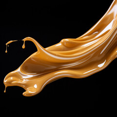 Liquid, viscous caramel. Background. For collage. High-quality illustration.