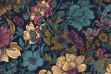 Foto auf Acrylglas Floral pattern. Generative AI © Vadym