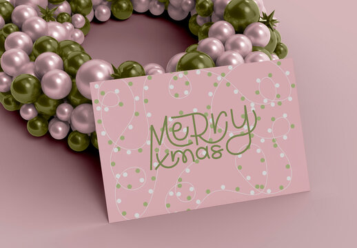 3d Christmas Letter Mockup