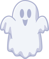 Halloween ghost, flat scary ghostly monsters, cute ghost icon, Cute cartoon spooky character, halloween decoration.