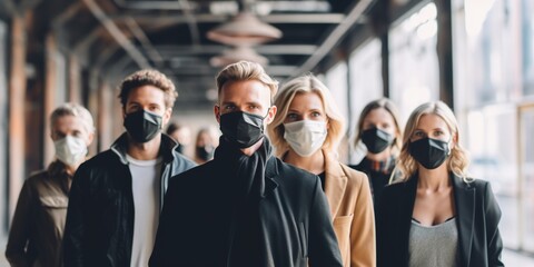 Group of people wearing masks , concept of Anonymity